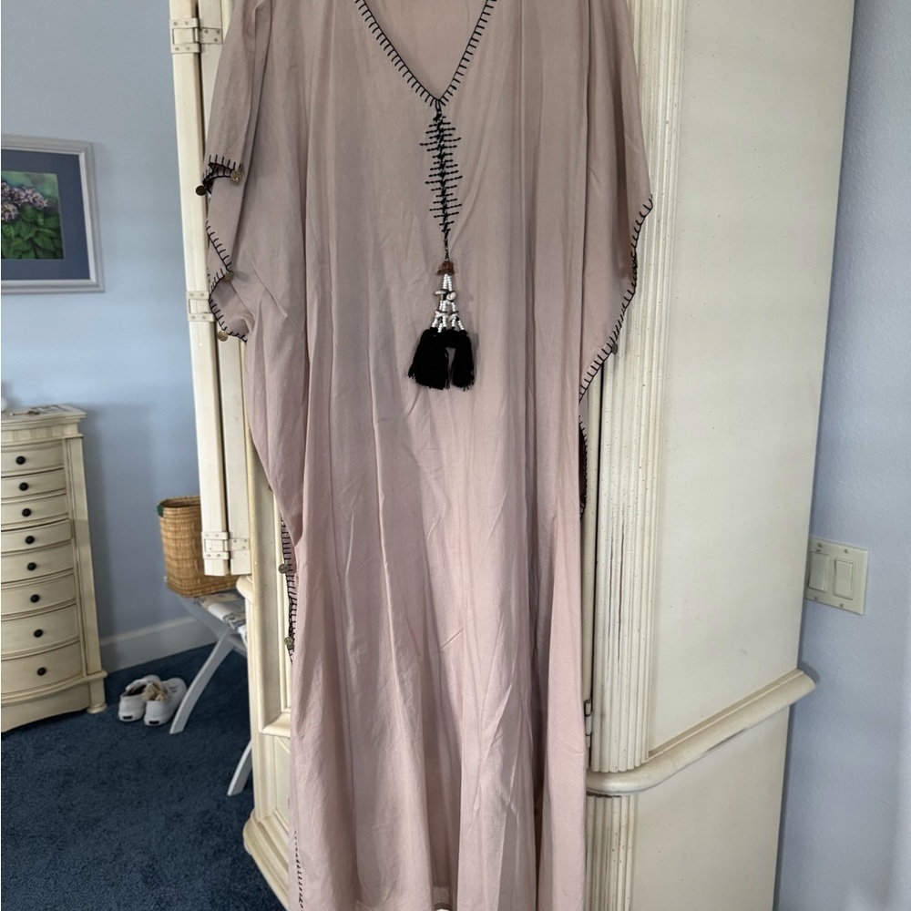 Elegant Beige Kaftan Dress